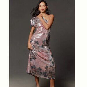 NWT Anthropologie Porridge One-Shoulder Floral Sequin Maxi Dress size M and L